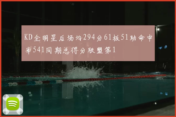 KD全明星后场均294分61板51助命中率541同期总得分联盟第1